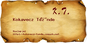 Kokavecz Tünde névjegykártya
