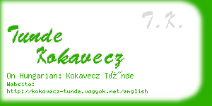 tunde kokavecz business card